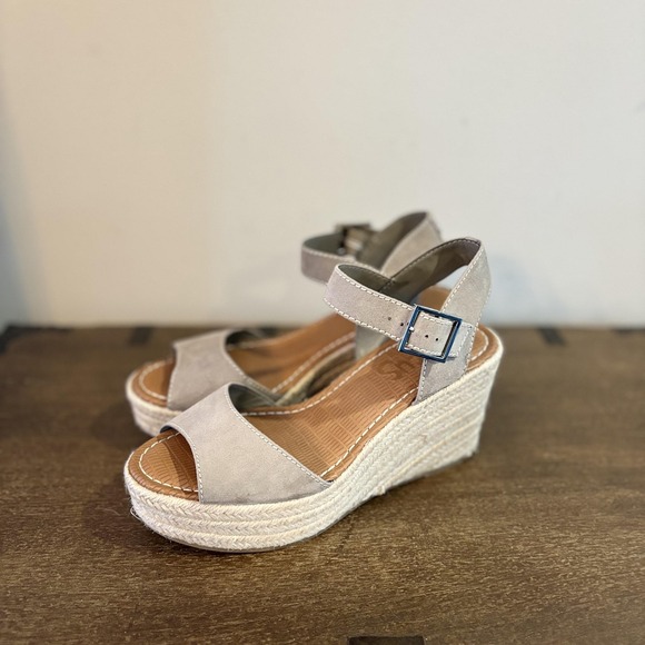 Circus by Sam Edelman Shoes - Circus By Sam Edelman Shoes Womens 8 Gray Espadrille‎ Wedge Sandals Ankle Strap